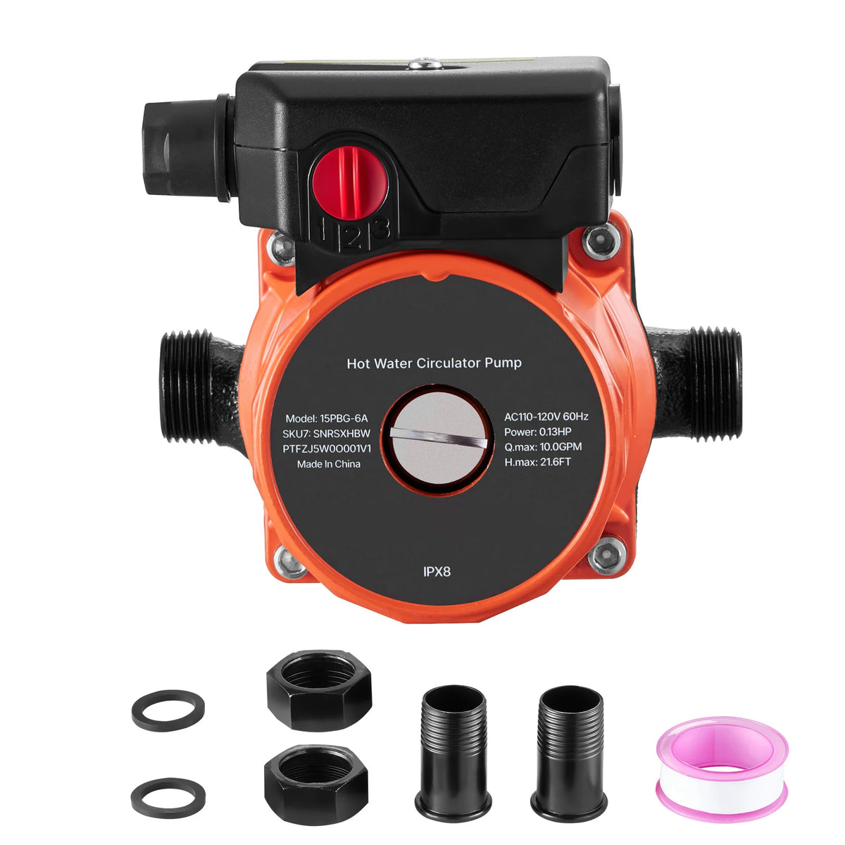 SucceBuy Hot Water Recirculating Pump With 3 Speed Control