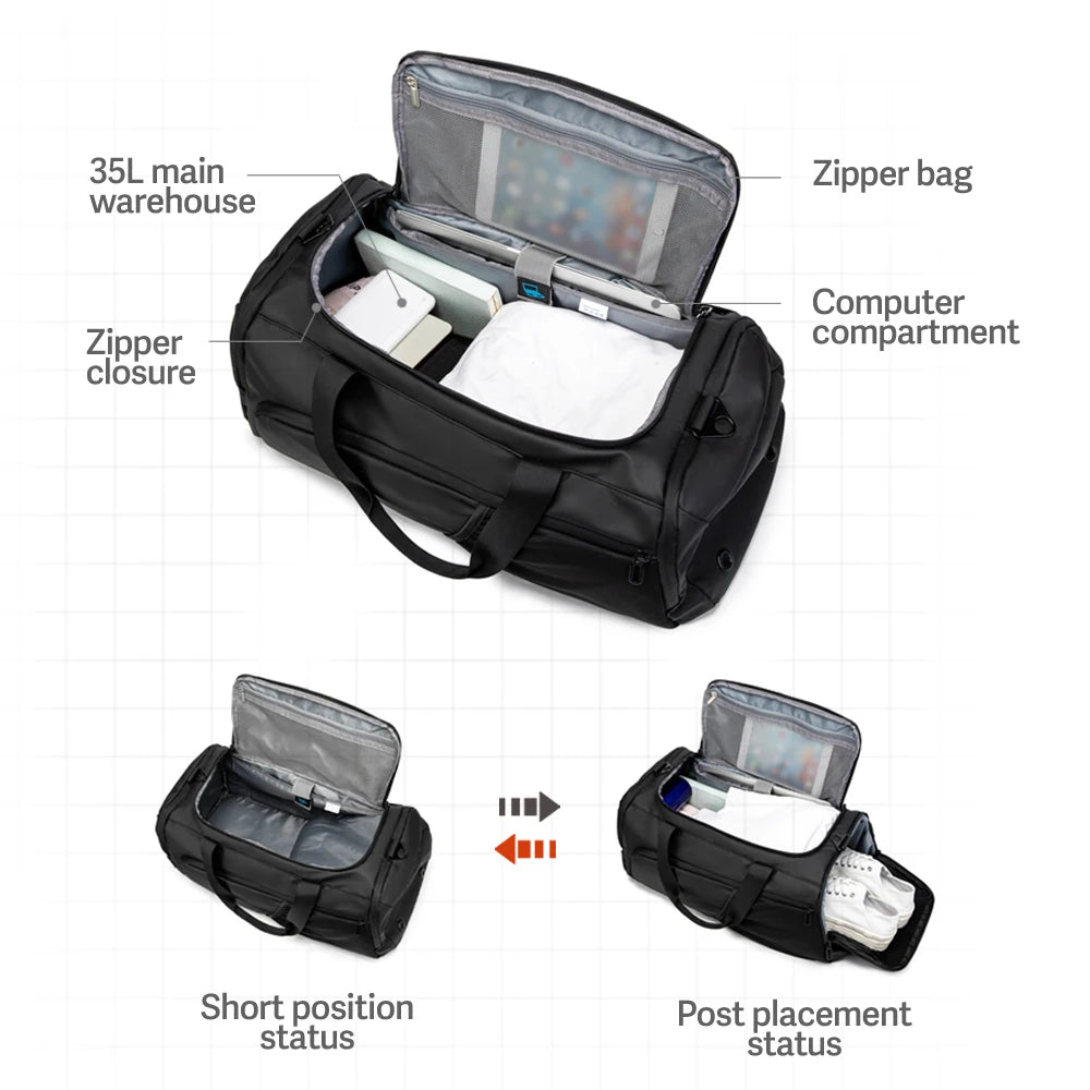NINGKIN Gym Duffle Bag Waterproof Sports Duffel Bags Travel Weekender Bag for Men Women Overnight Sports Duffel Bags Dry Wet Separation