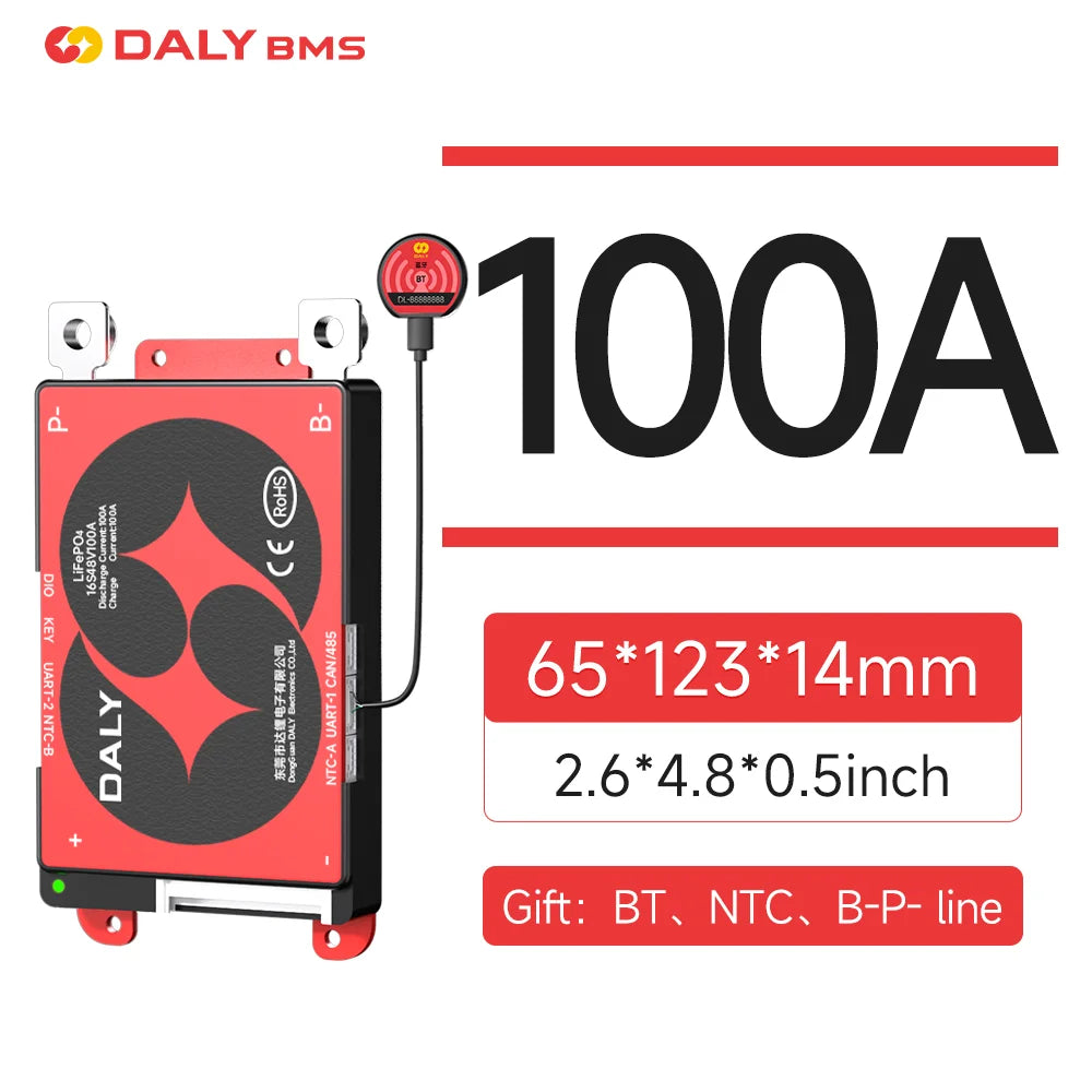 Daly BMS 4S lifepo4 12V 8S 24V BMS 16S 48V lifepo4 40A 60A 100A 150A 200A 250A 300A 400A 500A RS485 CAN for Victron Deye Pylon