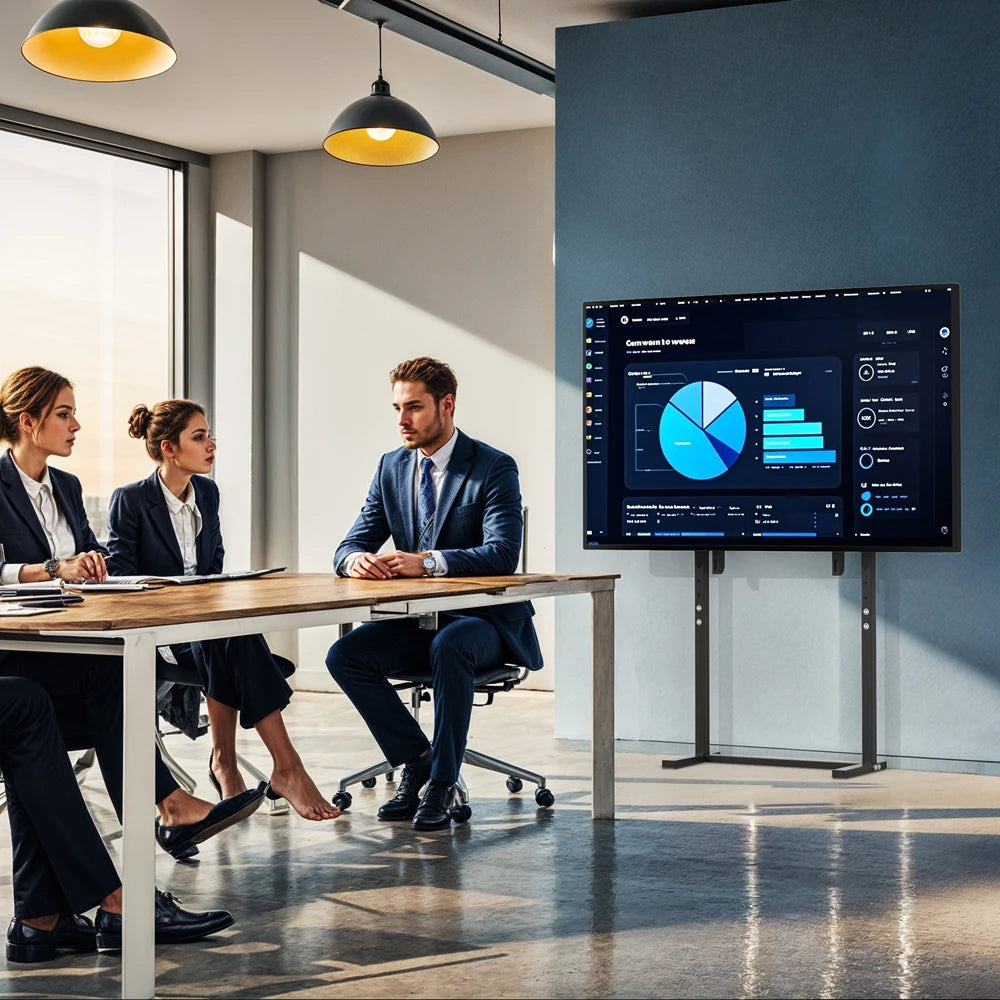 UNHO höhenverstellbarer mobiler TV-Ständer, geeignet für 32-85-Zoll-LED-LCD-Bildschirm, porenfreie Installation, kompatibel mit Panel-TV, Spielmonitorständer, VESA-Standard 600 × 400 mm, maximale Tragfähigkeit 40 kg / 8
