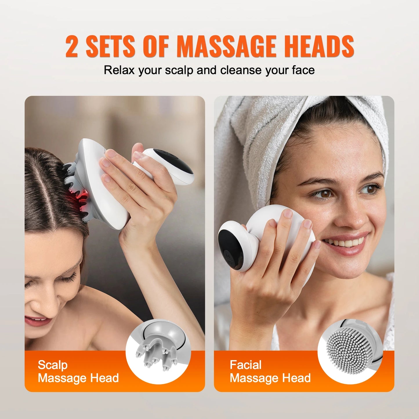 SucceBuy Electric Scalp Massager Rechargeable Head Massager Hair Growth Waterproof Portable Kneading Electric Scalp Scratcher