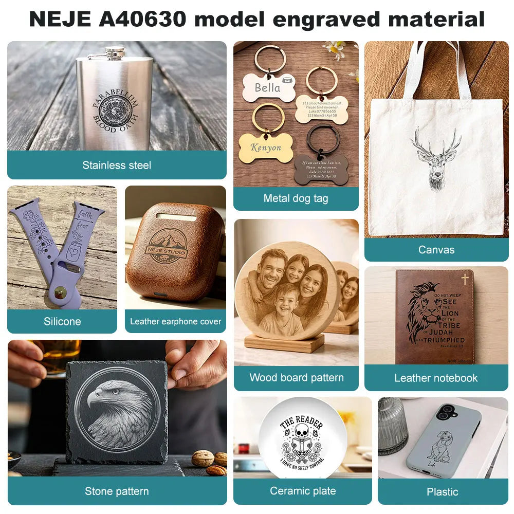NEJE 5 A40630 20W Portable Smal Laser Engraver Laser Cutting Machine for Logo Metal Wood Plastic Acrylic leather Acrylc Beginner