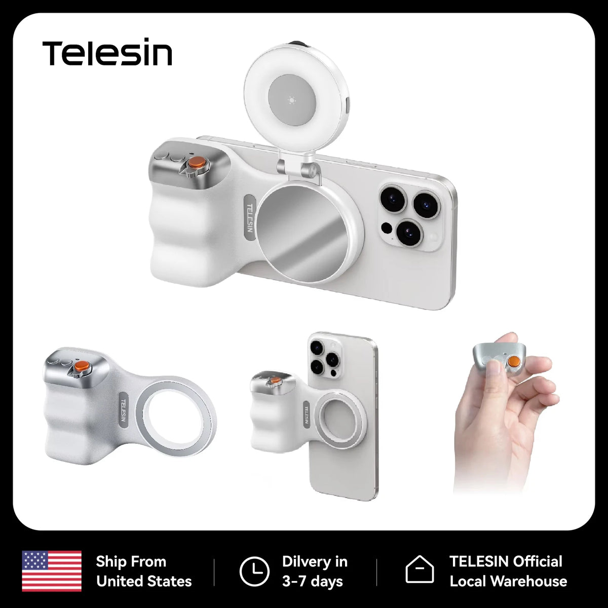 Telesin Magnetic Smartphone Hand Grip With Remote Control