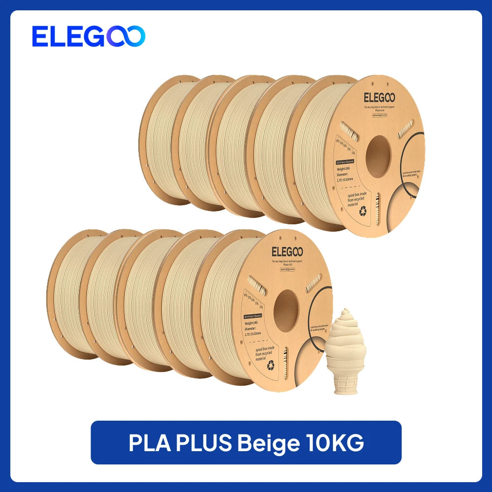 ELEGOO 4KG/5KG/10KG PLA+ Filament 1.75mm 3D PLA for FDM Printer