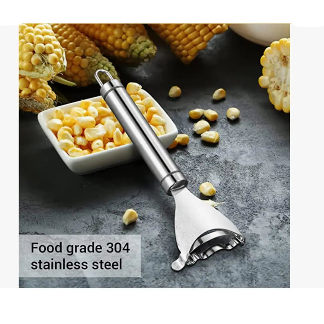 Home Y-Shaped Corn Peeler - Stainless Steel Fast Kernel Remover 3 Seconds Per Corn Kitchen Corn Shelling Lazy Tool