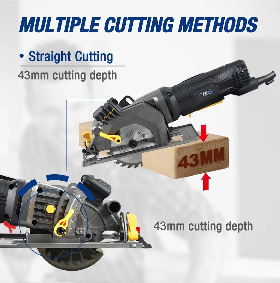 NEWONE Electric Mini Circular Saw With Laser For Cut Wood, PVC Tube, Multifunctional Electric Saw DIY Power Tool