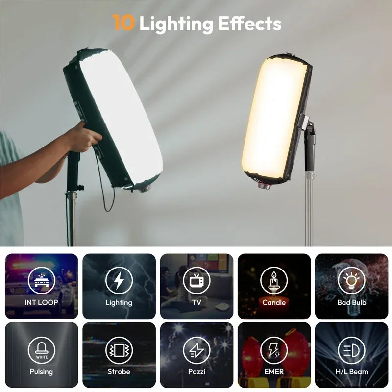 Ulanzi AL60 AL120 68W 136W Inflatable Air Tube Light APP Control LED Light 2700K-6500K Bi-Color Handheld Light for Photography