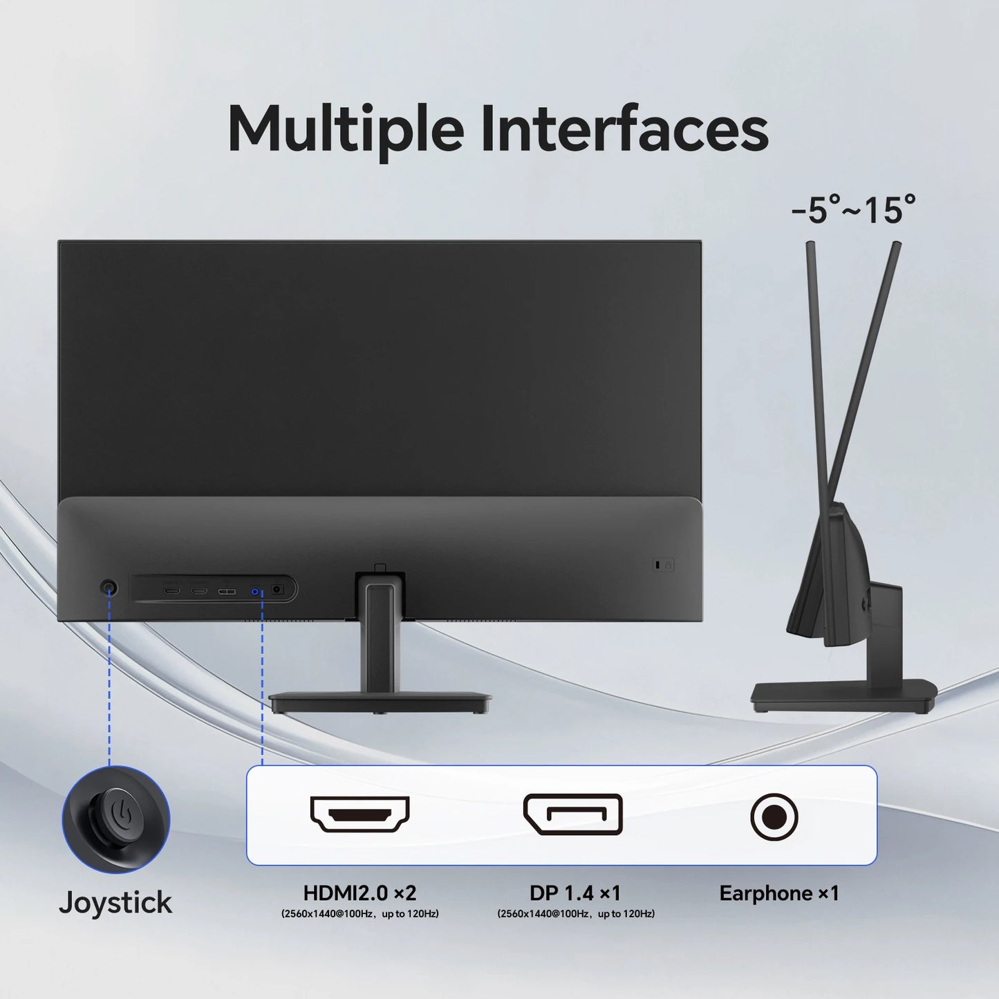 KTC 27 Inch Computer Monitor - QHD (2560 x 1440) Display, Up to 120Hz Monitor, IPS Panel H27D9