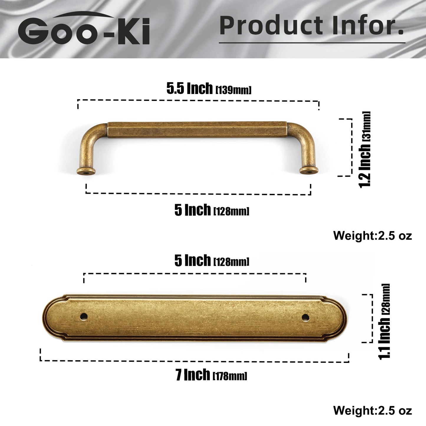 5 Inch （128mm） Hole Center Cabinet Pulls Antique Brass Zinc Alloy Kitchen Drawer Pulls Dresser Knobs Drawer Handles Hardware