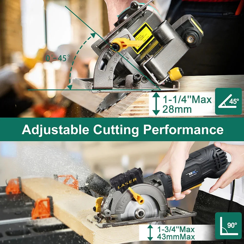 NEWONE Electric Mini Circular Saw With Laser For Cut Wood, PVC Tube, Multifunctional Electric Saw DIY Power Tool