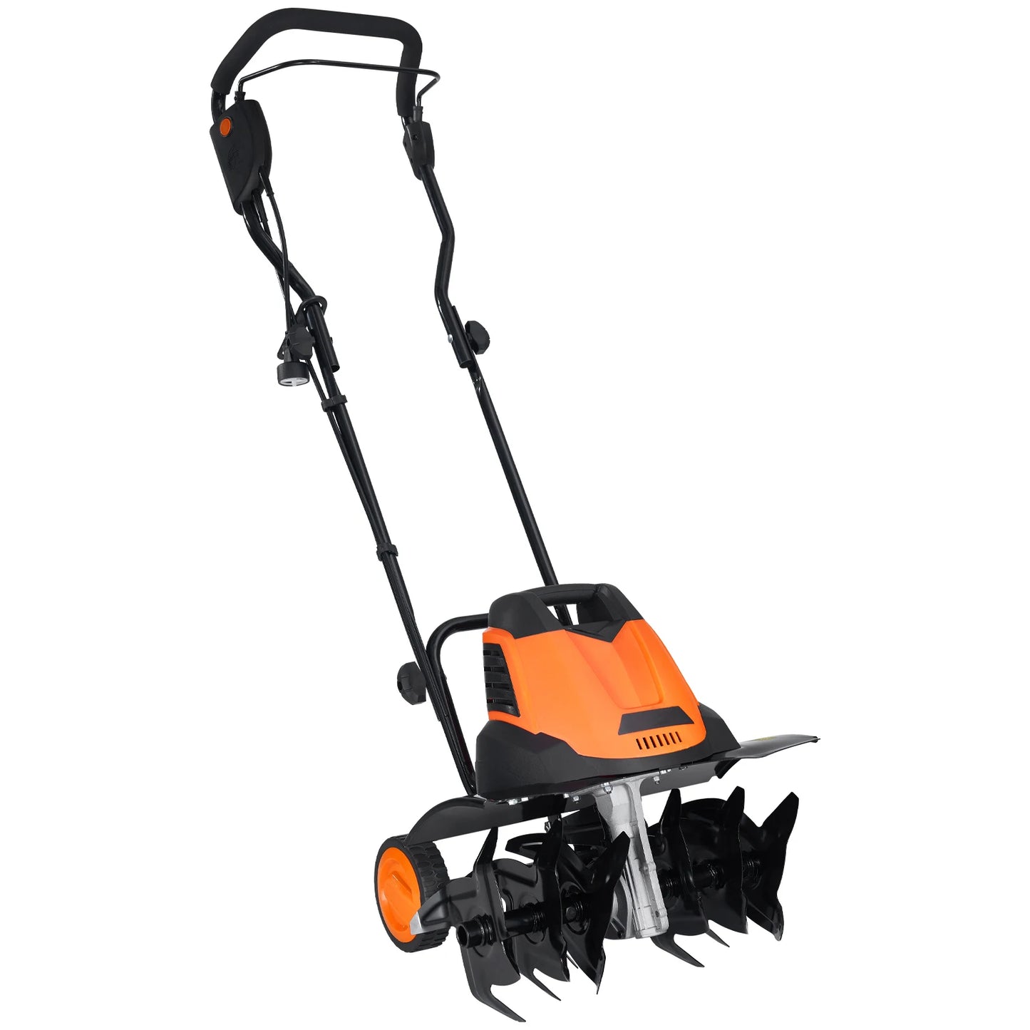 SucceBuy 12 Amp Electric Tiller 18" Tilling Width 3.94" Tilling Depth Corded Electric Tiller/Cultivator Steel Mn Tines Rototille