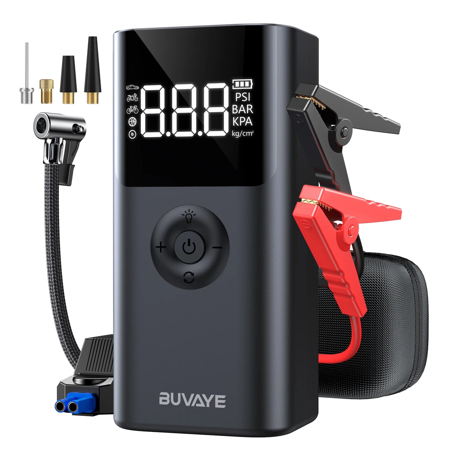 BUVAYE 12V Jump Starter With 150 PSI Air Compressor