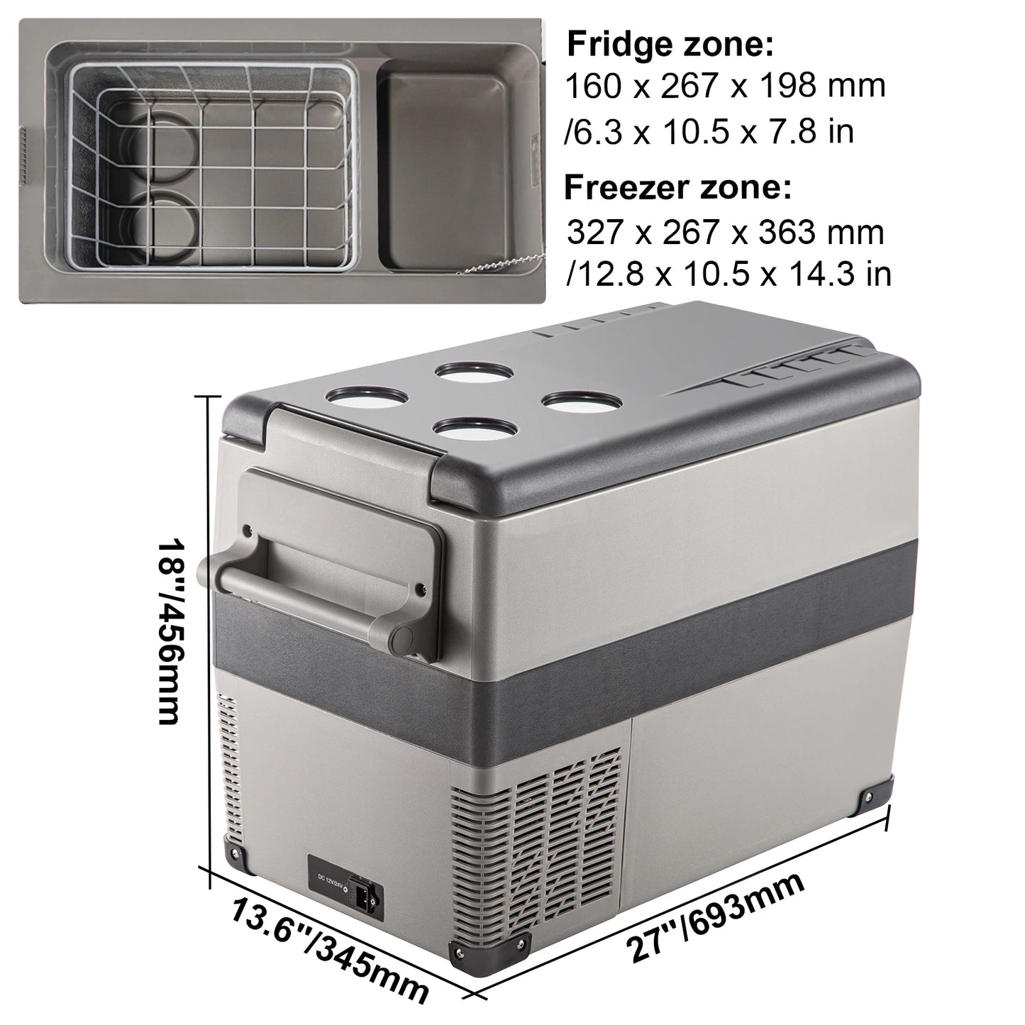 SucceBuy 20L 22L 35L 45L 55L Car Refrigerator Mini Fridge Freezer Portable Compressor Cooler 12/24V DC 110-240V Ice Box