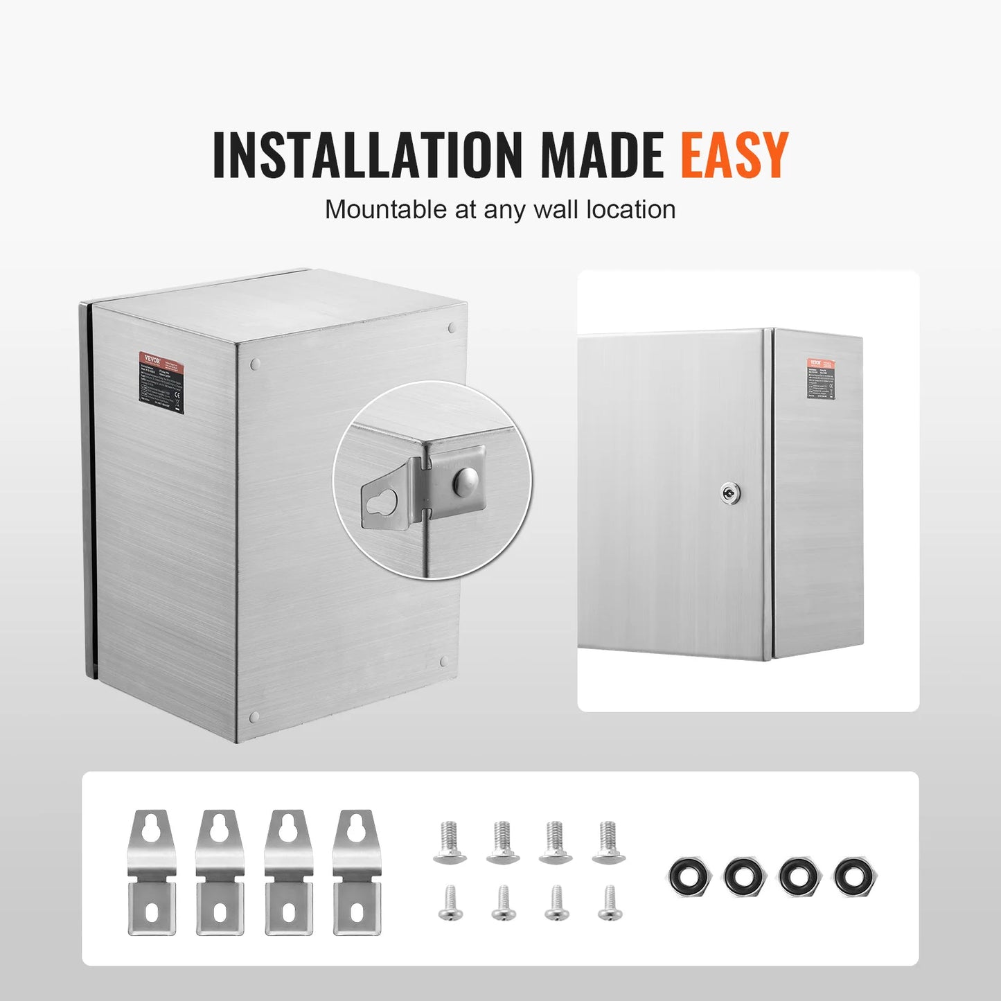 VEVOR Stainless Steel Electrical Enclosure Box IP66 Outdoor
