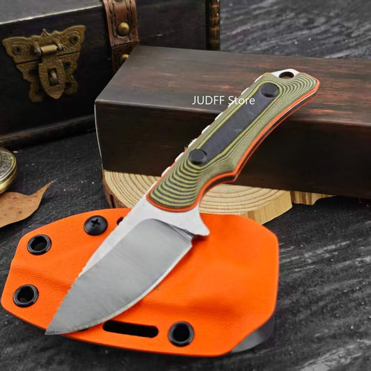 Outdoor Camping Picnic BM 15017 Fixed Knife Multifunctional Wilderness Hiking Jungle Adventure Trekking High Hardness Straight Knives Portable Cutter G10/ Wood Handle
