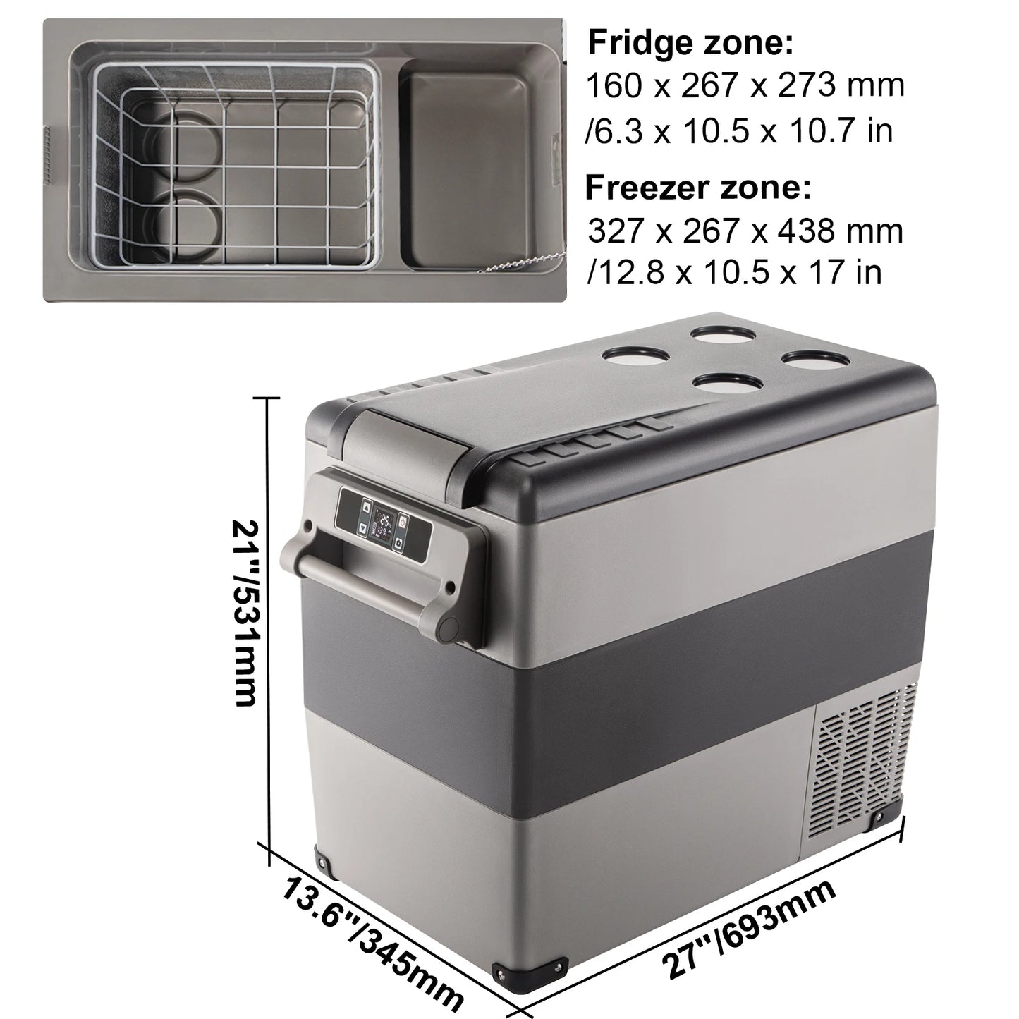 SucceBuy 20L 22L 35L 45L 55L Car Refrigerator Mini Fridge Freezer Portable Compressor Cooler 12/24V DC 110-240V Ice Box
