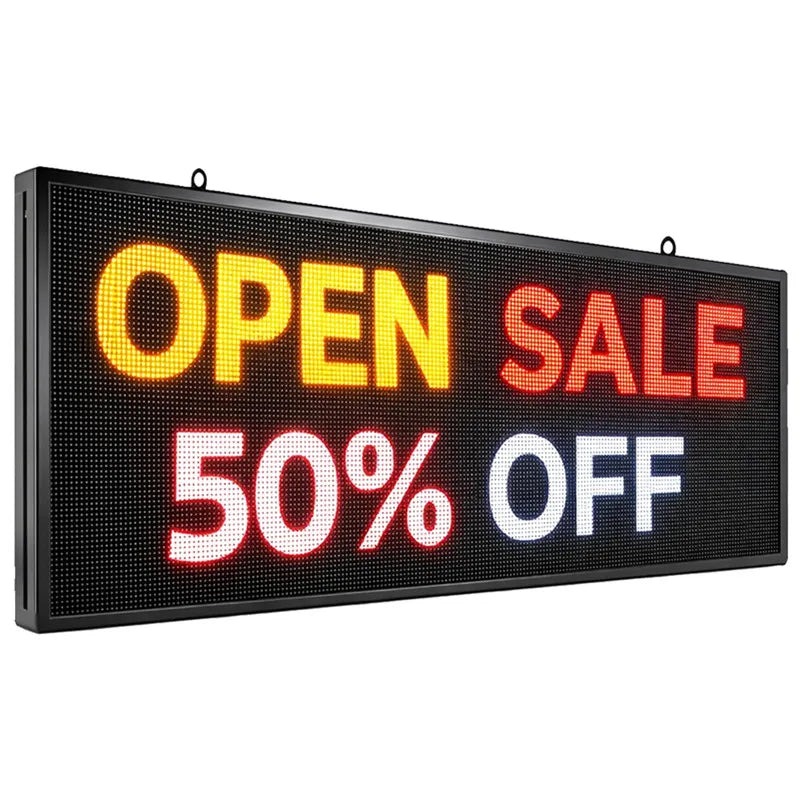 Outdoor PH5 mm 39"x14" Wifi + USB Programmable Scrolling LED Sign Message Board Full Color can Edit Text Image Animation Display