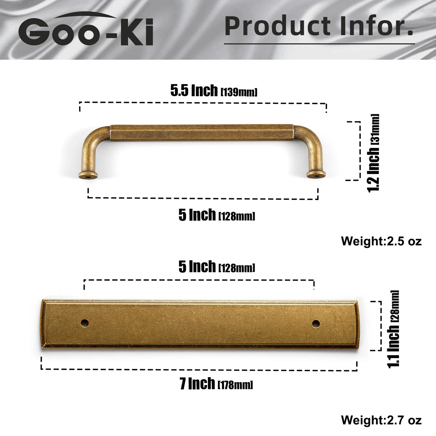 5 Inch （128mm） Hole Center Cabinet Pulls Antique Brass Zinc Alloy Kitchen Drawer Pulls Dresser Knobs Drawer Handles Hardware