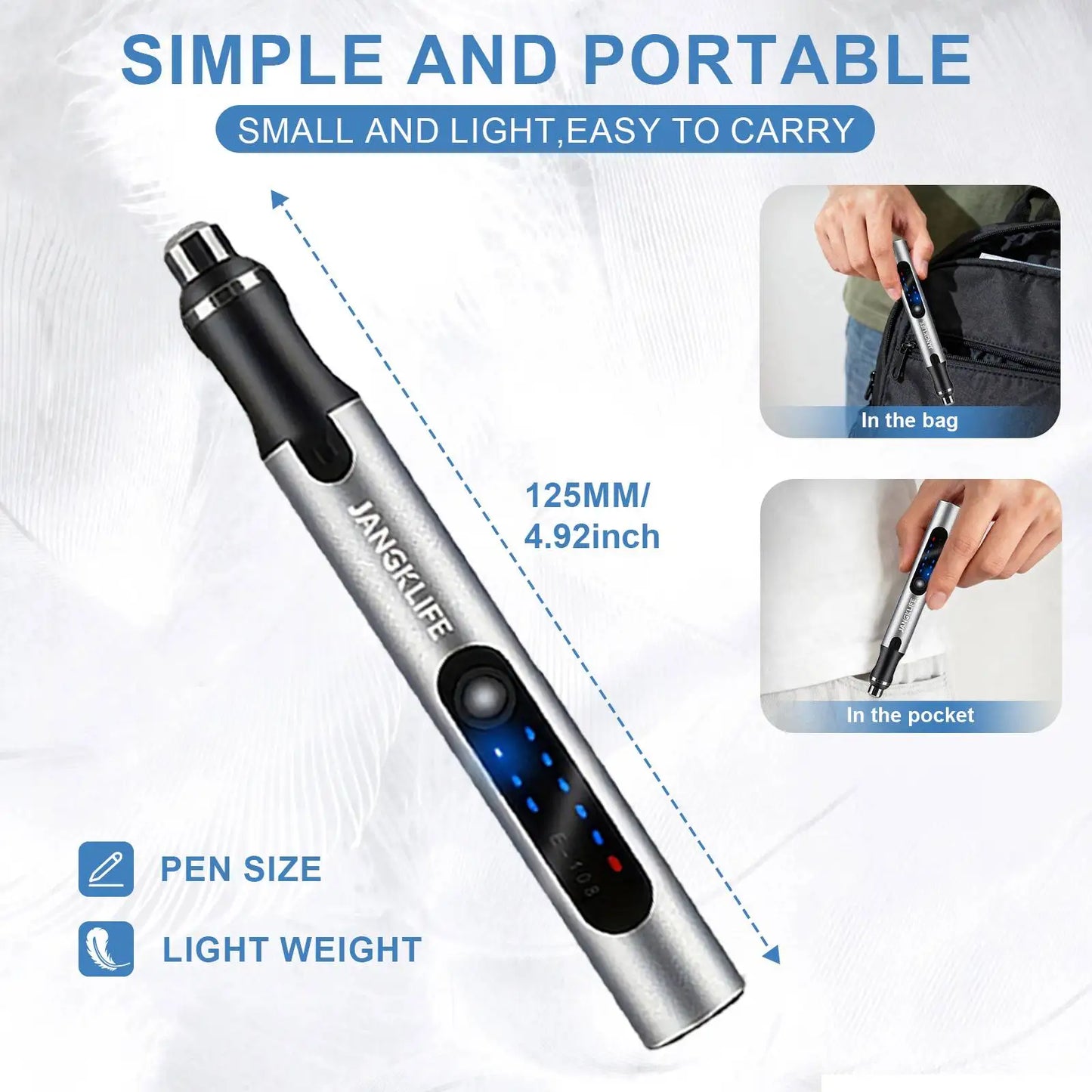 Cordless Rotary Tool Set - Rechargeable Engraving Pen with Adjustable Speeds, Portable Woodworking Kit for Sanding, Polishing, Drilling & Etching, 280mAh Battery, Carving Pen，Engraving, DIY Crafts