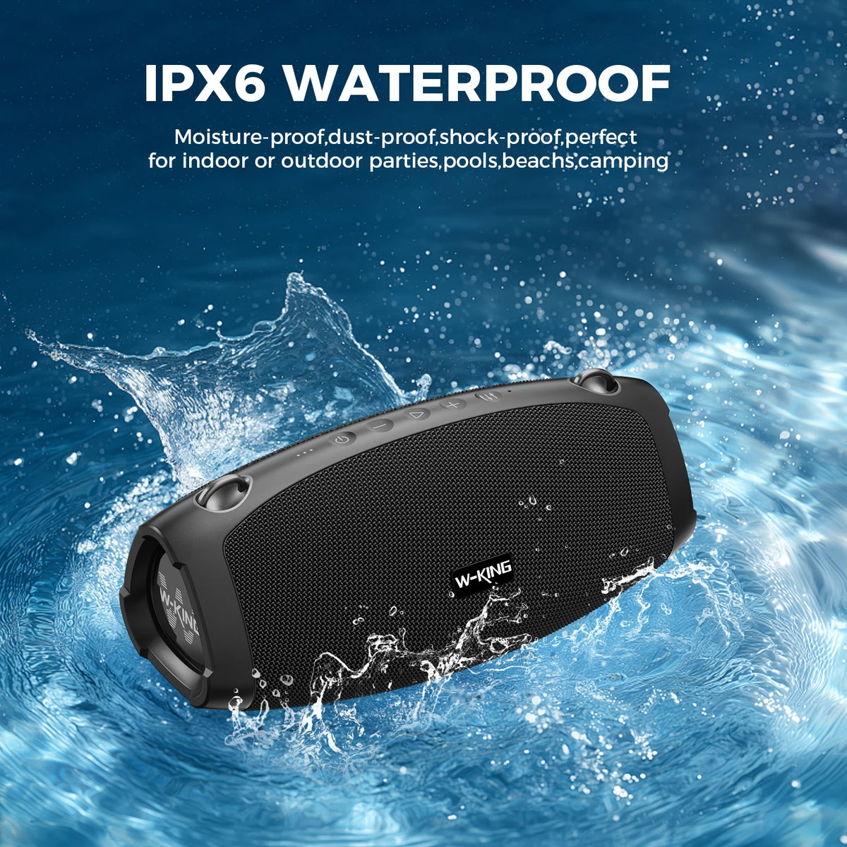 W King X10mic 120 Watt Portable Waterproof Bluetooth Speaker With Microphone