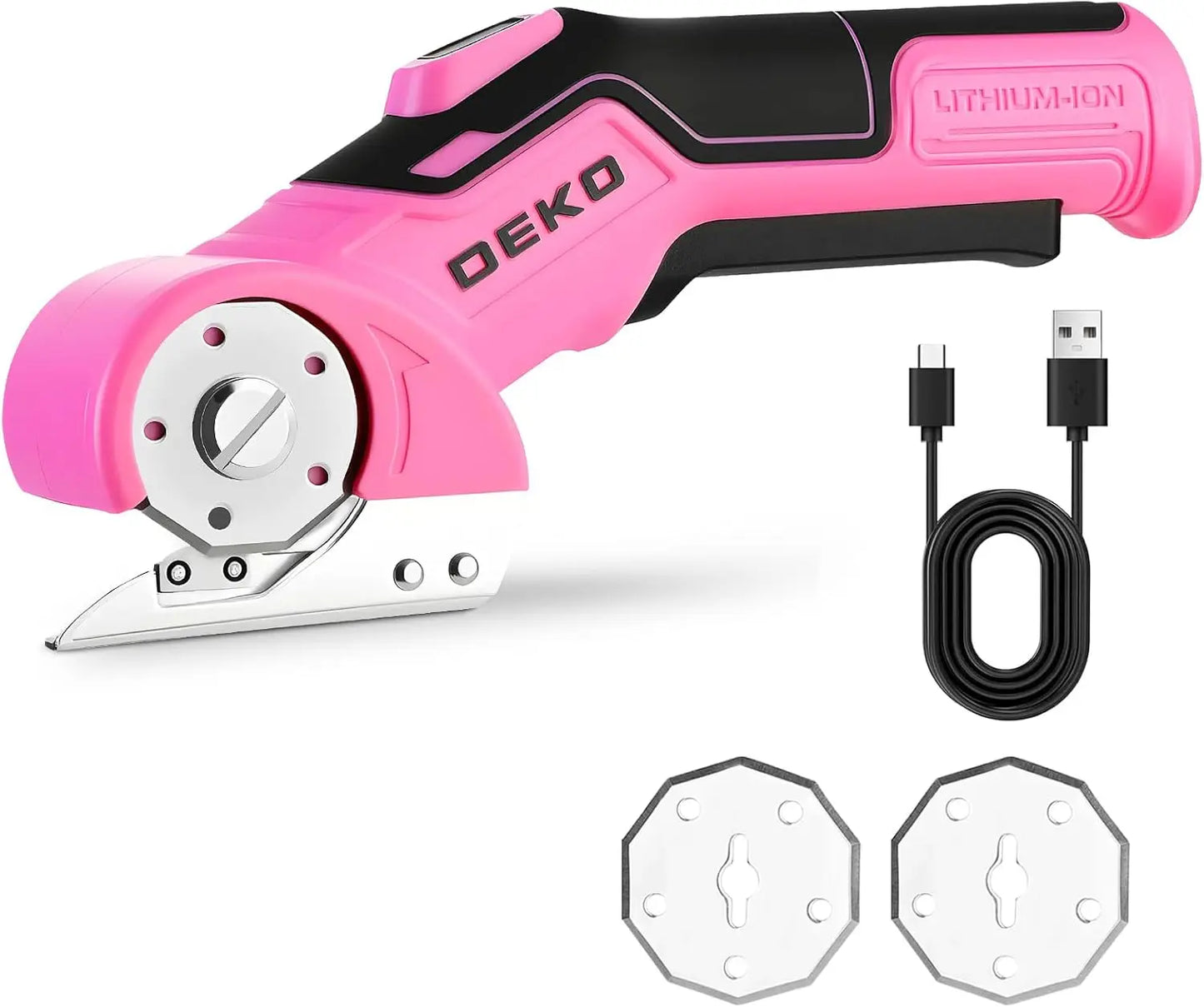 DEKOPRO Professional 3.7 V Electric Sewing Scissors – Multifunctional Electric Scissors – Powerful Cardboard Cutter for Fabric,