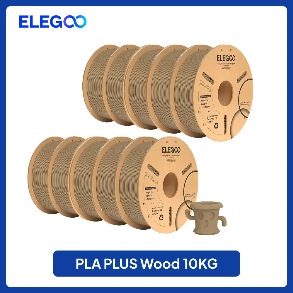 ELEGOO 4KG/5KG/10KG PLA+ Filament 1.75mm 3D PLA for FDM Printer
