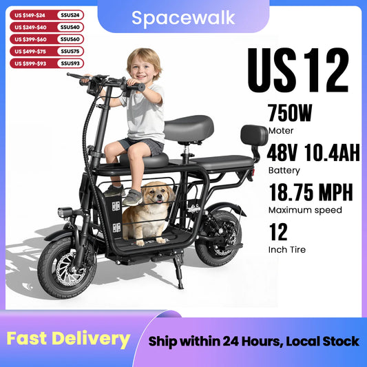 Eilleo Spacewalk 48V Electric Scooter With Seat And Pet Basket