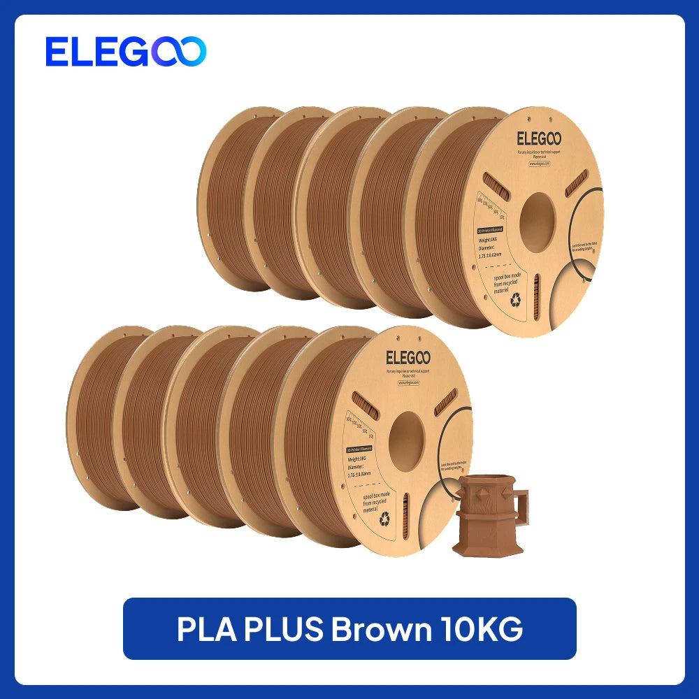 ELEGOO 4KG/5KG/10KG PLA+ Filament 1.75mm 3D PLA for FDM Printer