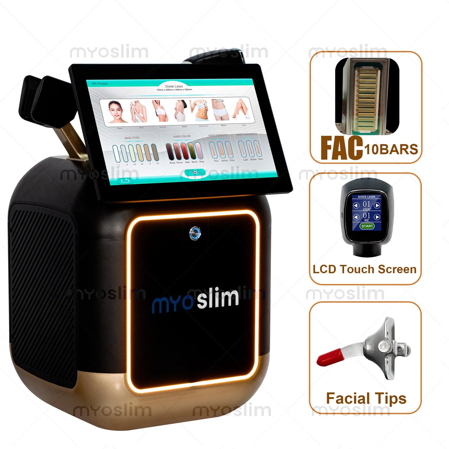 5000W FAC Professional Four-Wave 808 Diode Permanent Painless Hair Removal  Tattoo Removal Device