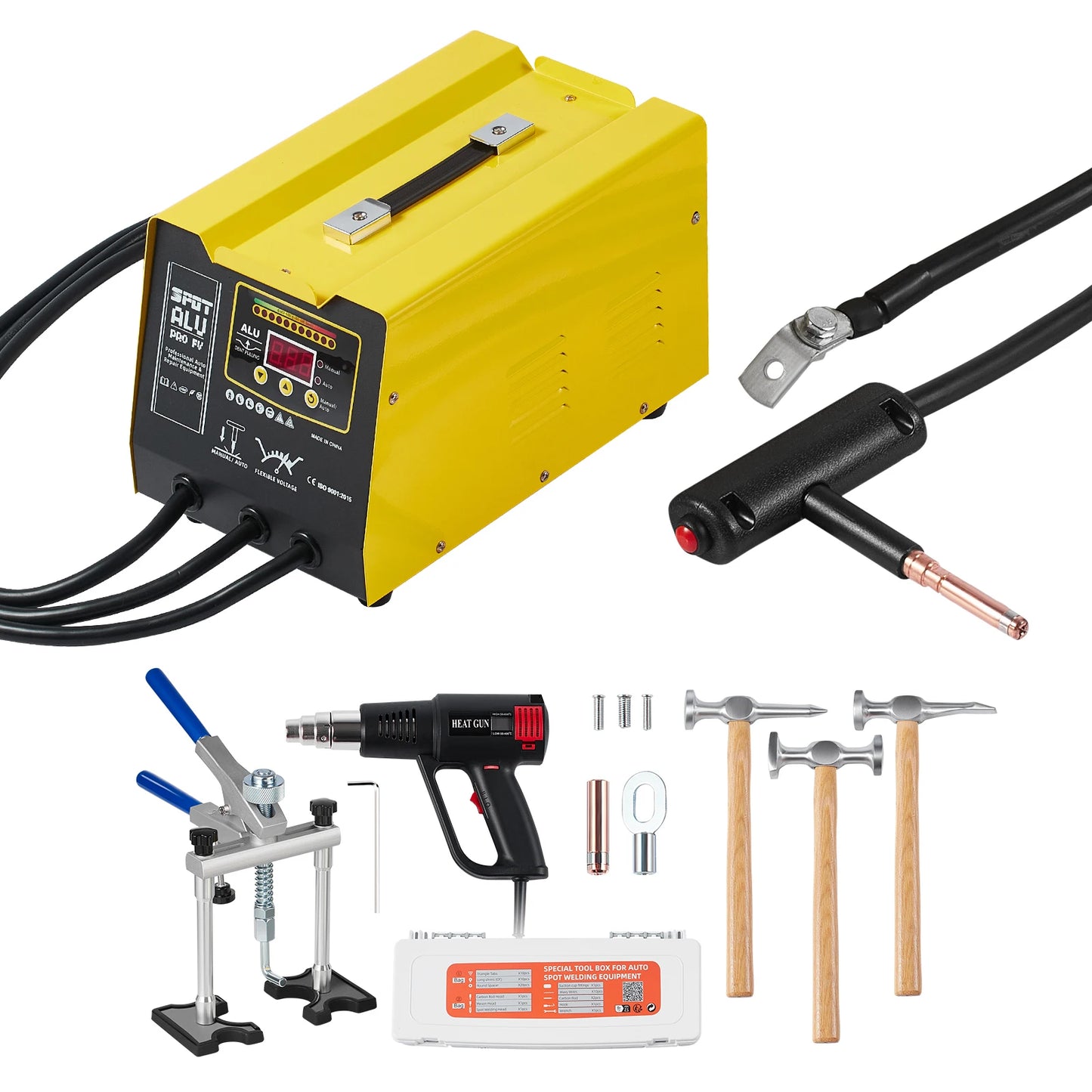 SucceBuy Spot Welder Dent Puller 300W Dent Repair Kit with Heat Gun Auto/Manual Welding Mode Spot Welding Machine for Car Repair
