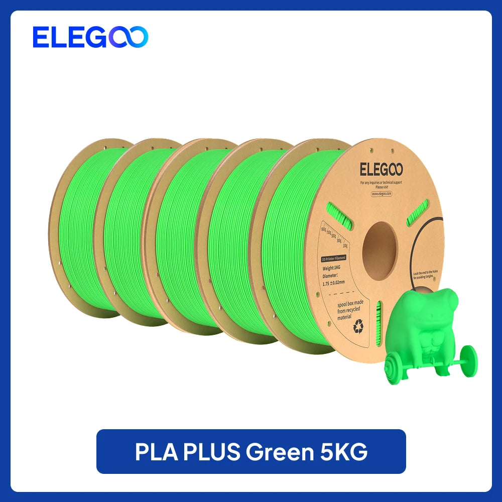 ELEGOO 4KG/5KG/10KG PLA+ Filament 1.75mm 3D PLA for FDM Printer