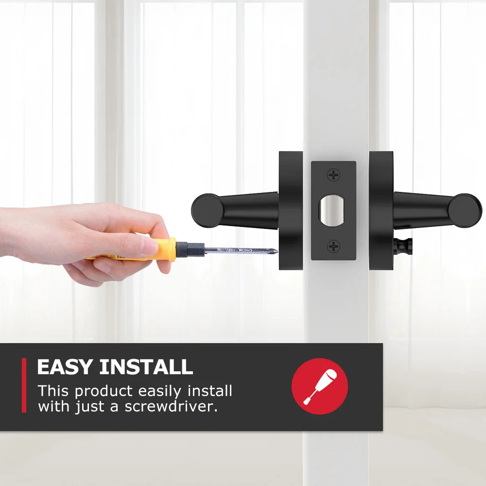 Viladepot Privacy Door Handle Keyless Reversible Door Lever Hardware