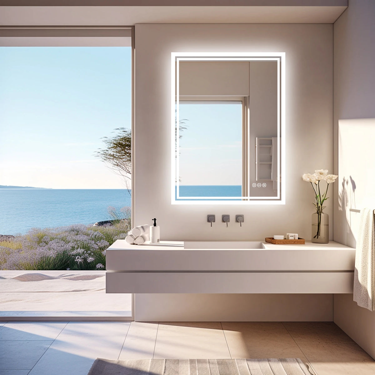 Wisfor Anti Fog Led Bathroom Vanity Mirror With Dimmable Lights