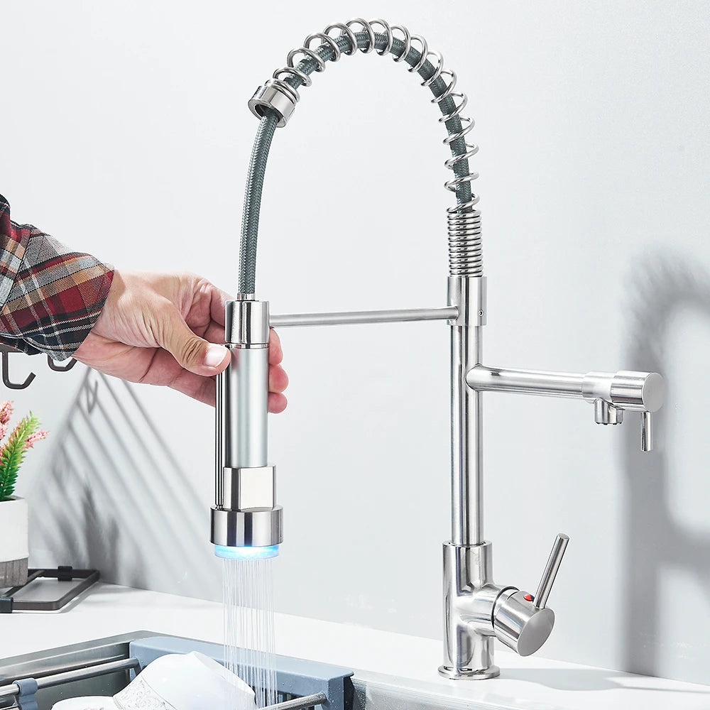 Shinesia Kitchen Pull Down Faucet 304 Stainless Steel Single Handle