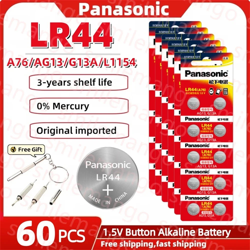 Panasonic 10 To 100pcs Alkaline Button Cell Battery