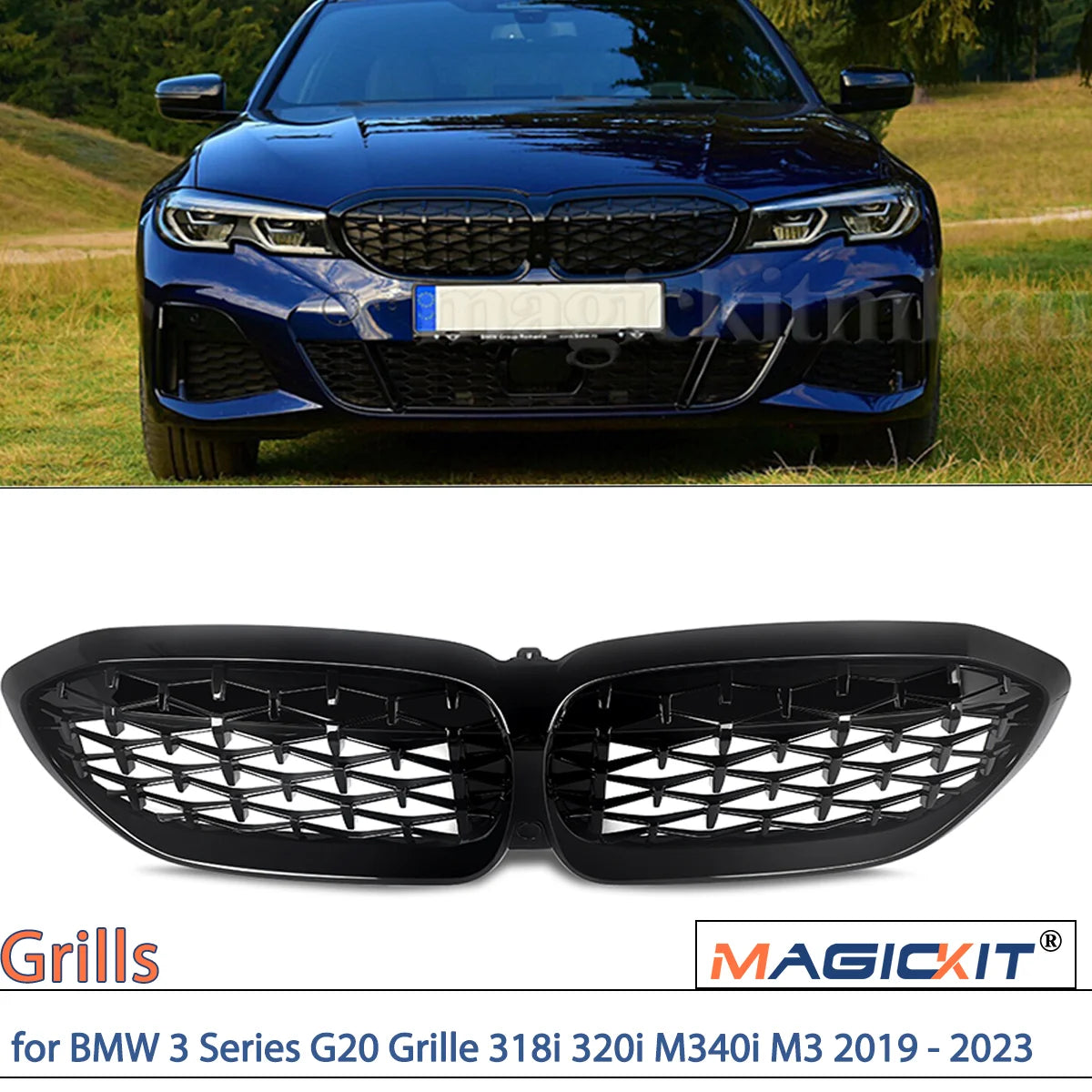 MagicKit Front Kidney Grille For BMW 3 Series G20 G21