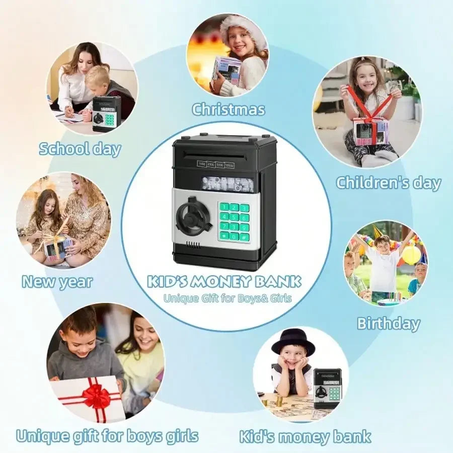 2026 Piggy Bank Cash Coin Can ATM Bank Electronic Coin Money Bank For Kids Age 3-12, Money Savings Box Mini ATM Coin Bank Toys Gifts For 3 4 5 6 7 8 9 10 11 12 Year Old Boys Girls