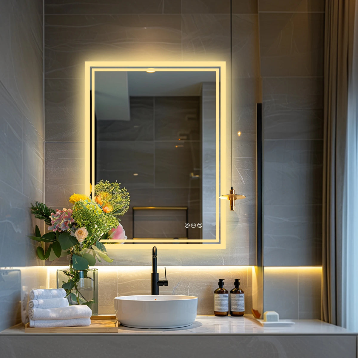 Wisfor Anti Fog Led Bathroom Vanity Mirror With Dimmable Lights