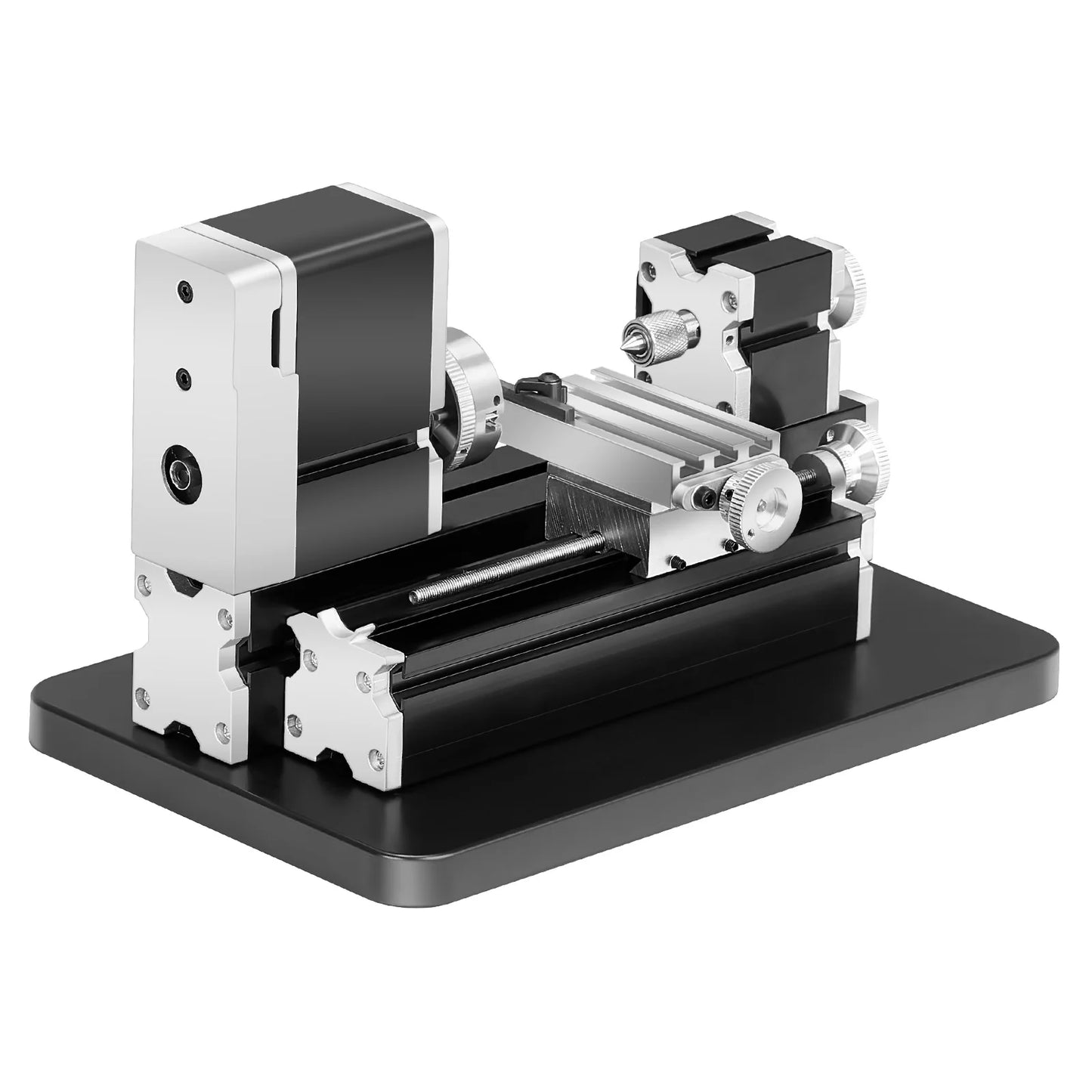 SucceBuy 2.76x5.12 in Mini Metal Lathe Machine 36W 20,000 RPM Speed + 3-jaw Chuck Aluminum Alloy for Processing Precision Parts