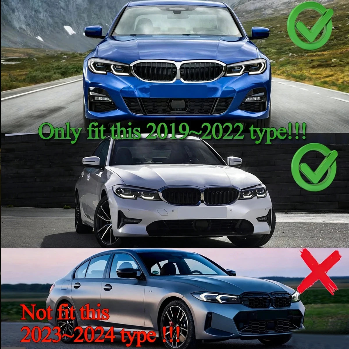MagicKit BMW Front Bumper Kidney Grille With LED Light