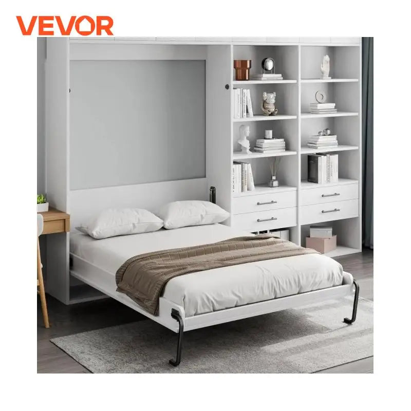 SucceBuy Murphy Bed Kit Full Size Vertical Deluxe DIY Wall Mechanical Hardware Pneumatic Lever Heavy Duty Frame for Guestroom