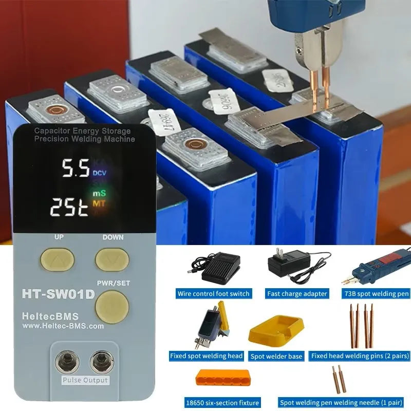HT-SW01D 12KW Capacitor Energy Storage Pulse Welding Machine/Portable Small /High Current Pulse Spot Welder LED Digital Display