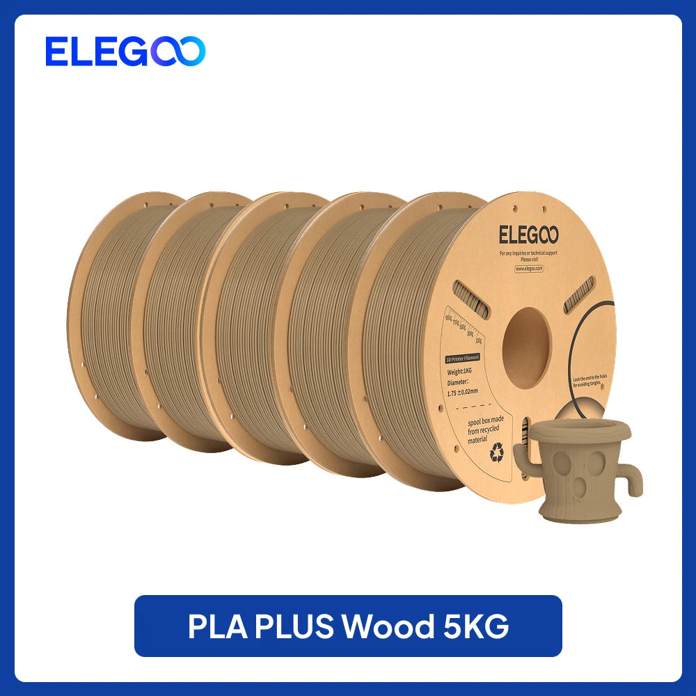 ELEGOO 4KG/5KG/10KG PLA+ Filament 1.75mm 3D PLA for FDM Printer
