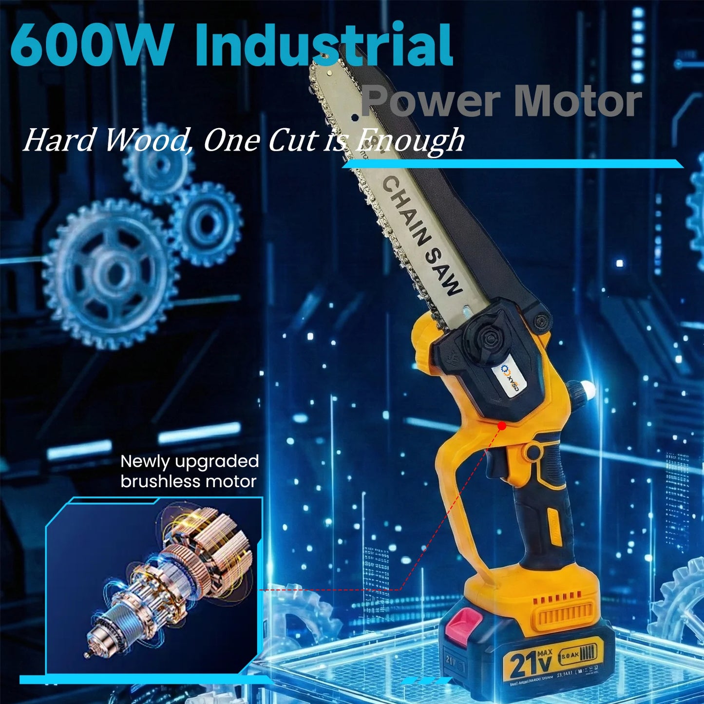 2-in-1 Electric Pole Saws, 6"&8"Cordless Power Saw with Extension Pole, Two 21V 3.0Ah Batteries for Wood Cutting/Tree Trimming