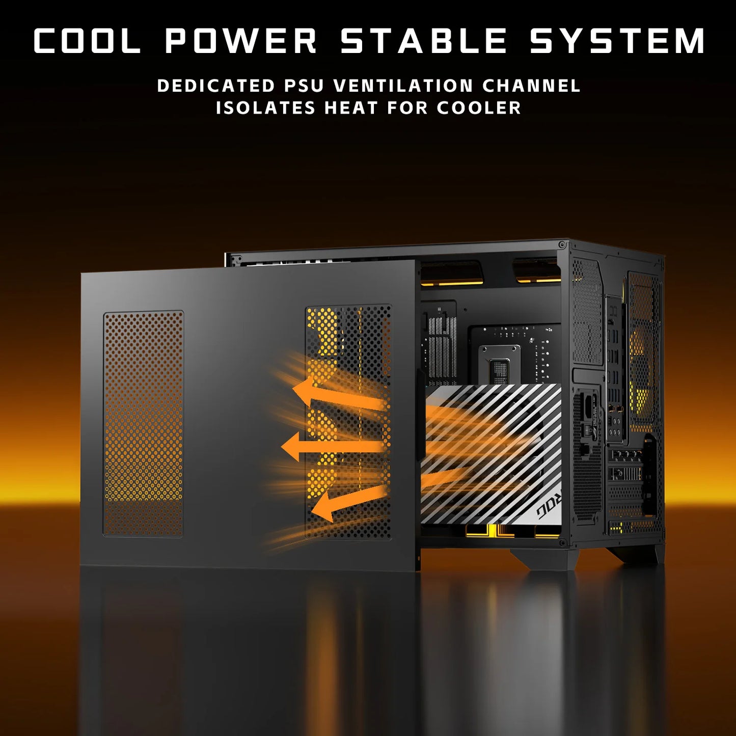Micro-ATX Gaming PC Case with 270° View Tempered Glass, Pre-Installed 3 PWM ARGB Fans & Magnetic Filter, Supports Standard ATX
