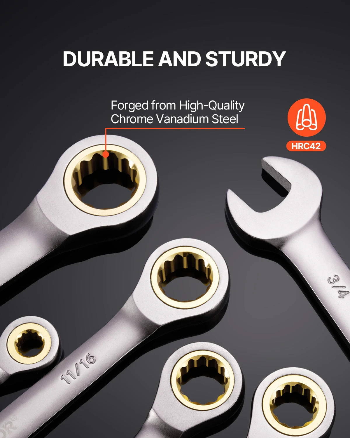 SucceBuy Combination Wrench Set 24/30-Piece Ratcheting Wrench Set with Organizer Rack Cr-V Steel Wrench Set SAE  Metric