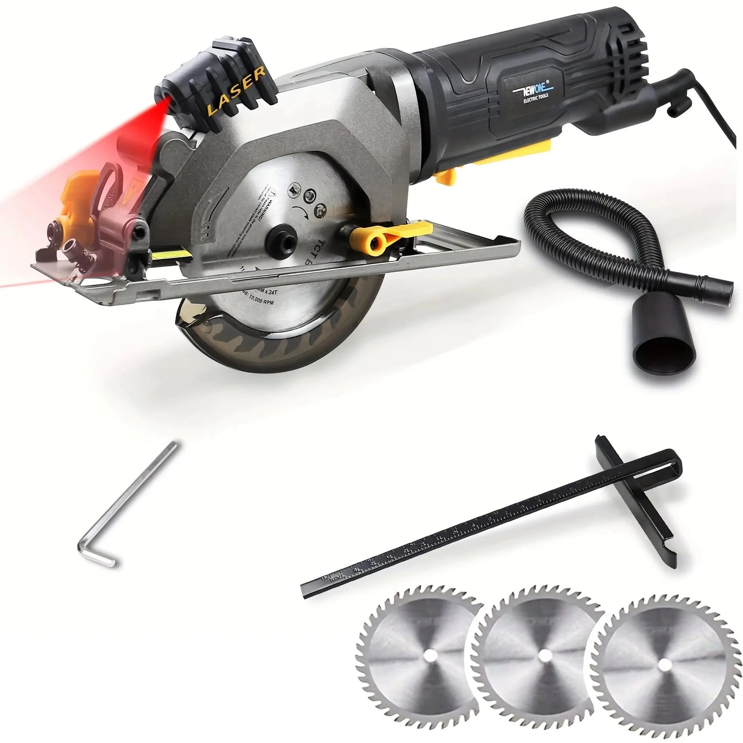 NEWONE Electric Mini Circular Saw With Laser For Cut Wood, PVC Tube, Multifunctional Electric Saw DIY Power Tool
