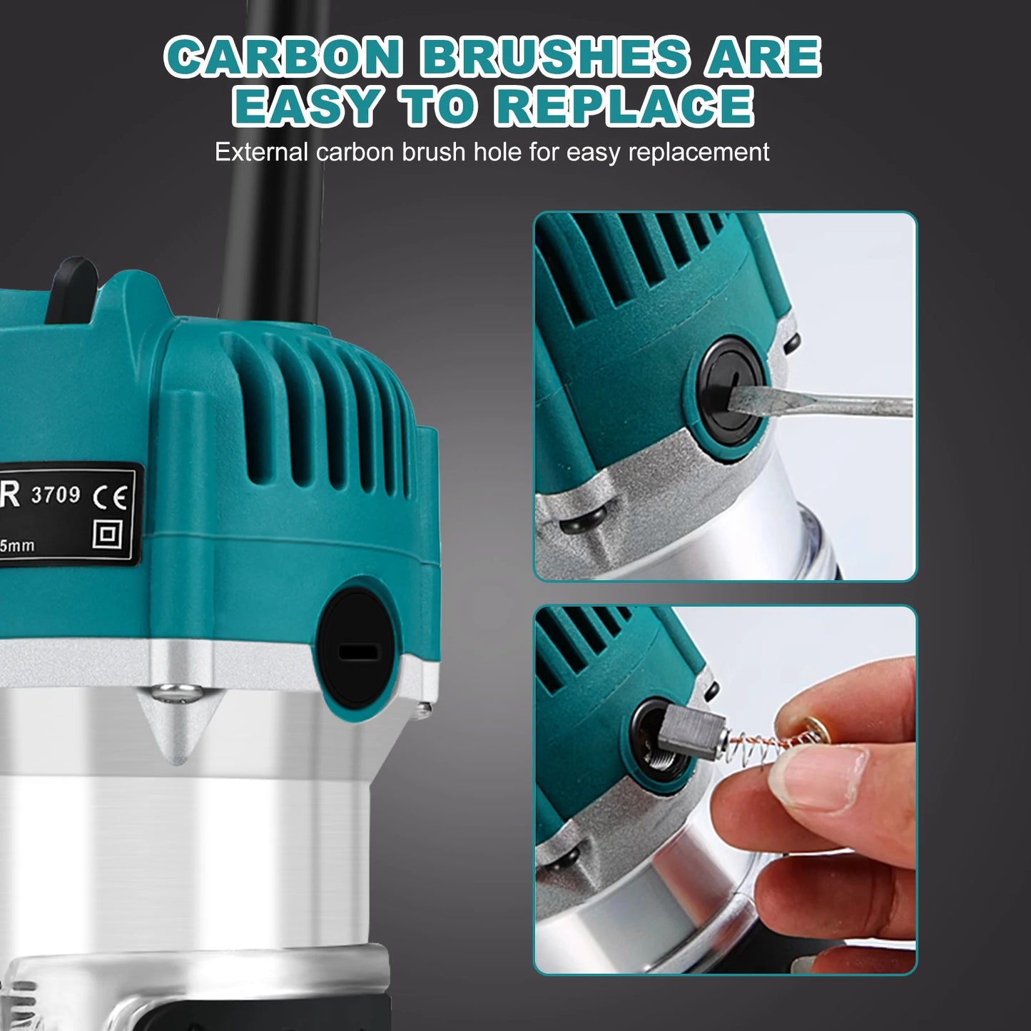 Electric Trimmer Wood Router Woodworking Trimming Milling Engraving Slotting Machine US 110V Linear guide rail
