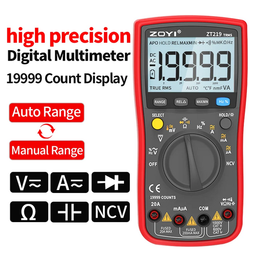 ZOYI ZT-219 Digital multimeter 19999 count true effective value multimeter AC/DC ammeter voltmeter professional voltage tester