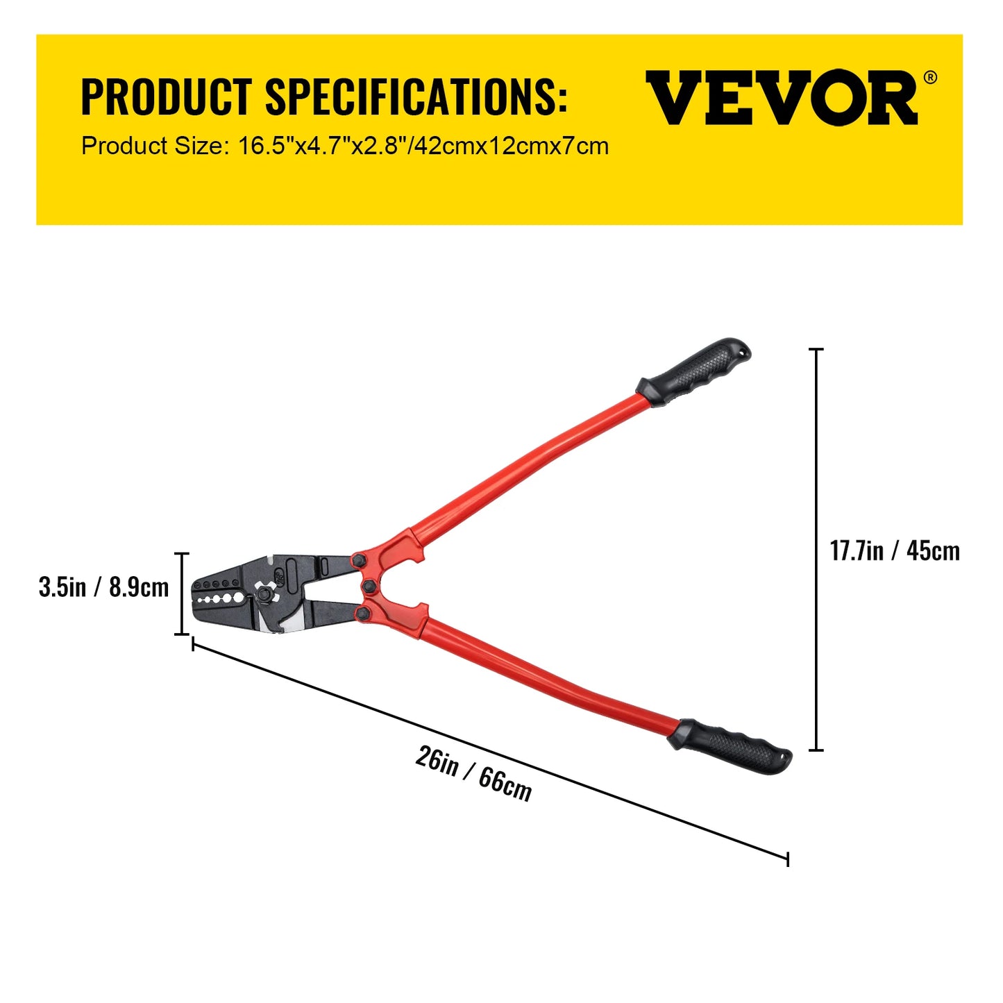 SucceBuy 24/30Inch Wire Rope Swager Crimper Tool Insulated Handle Aluminum Copper Cable Fishing Sleeves Cutter Crimping Pliers